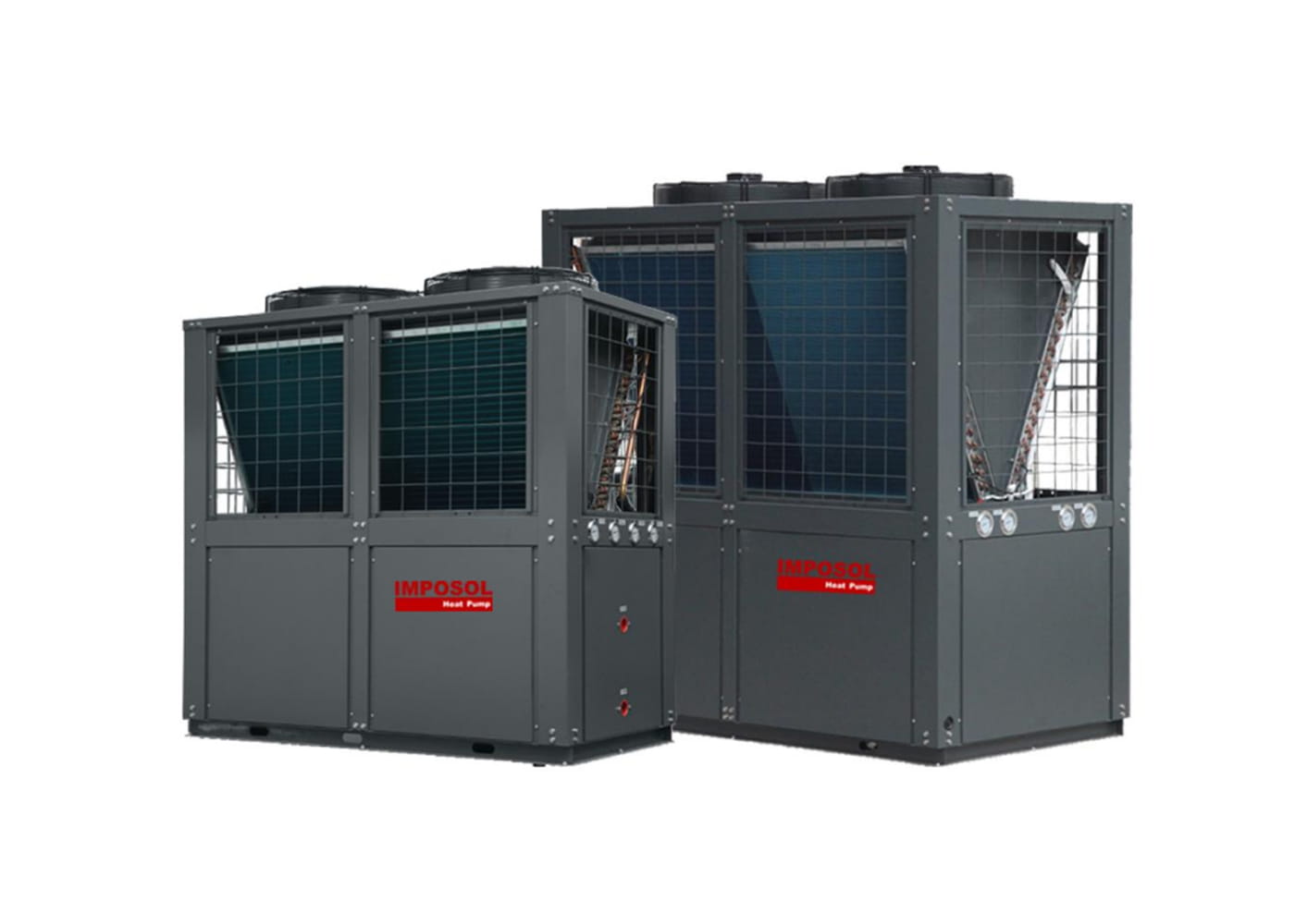 52 kW / 70 kW Máy bơm nhiệt thương mại không khí vào nước tốc độ cố định & EVI Nước nóng sinh hoạt