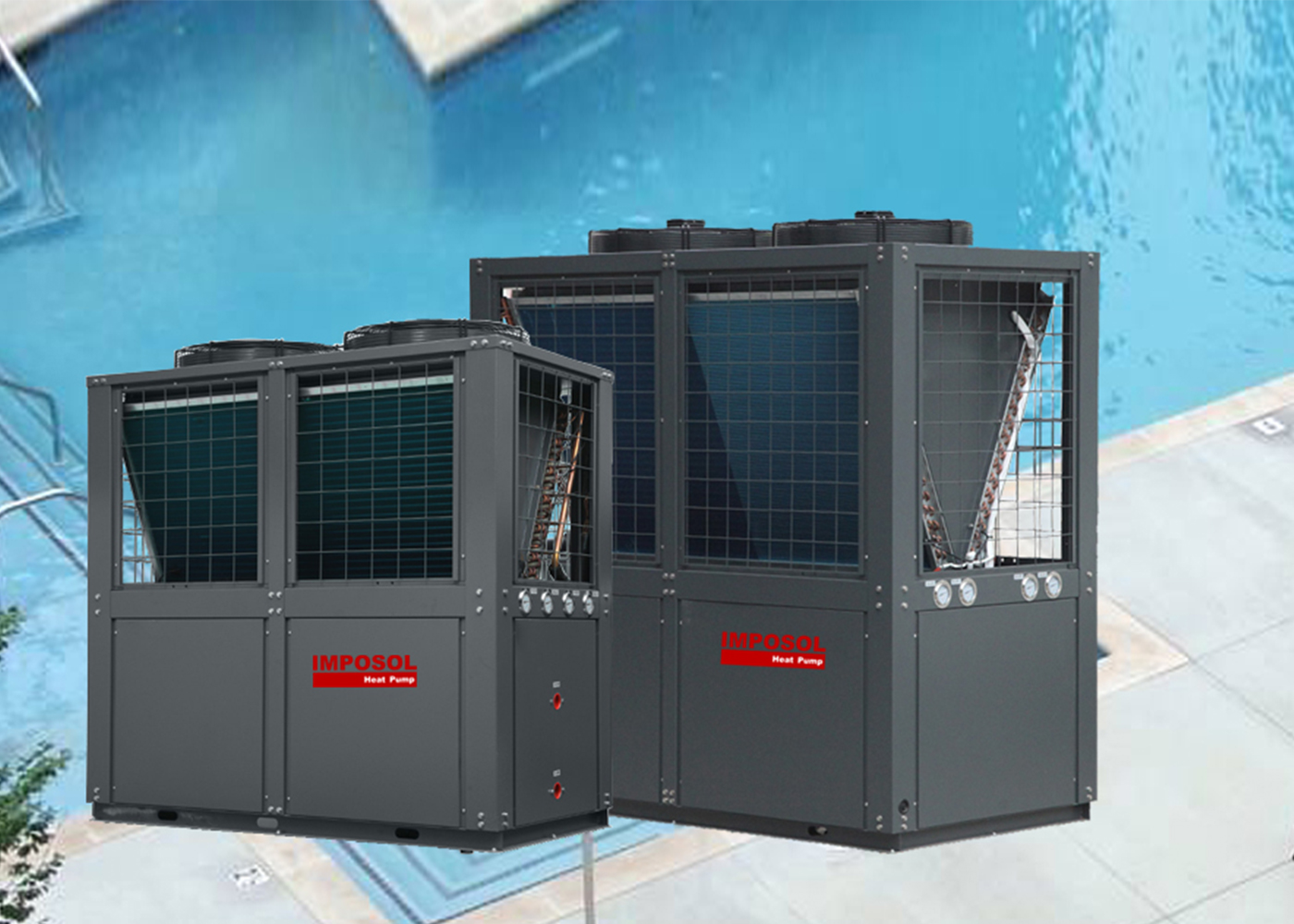 60 kW / 80 kW Máy bơm nhiệt thương mại tốc độ cố định không khí vào nước Bể bơi làm mát / làm mát